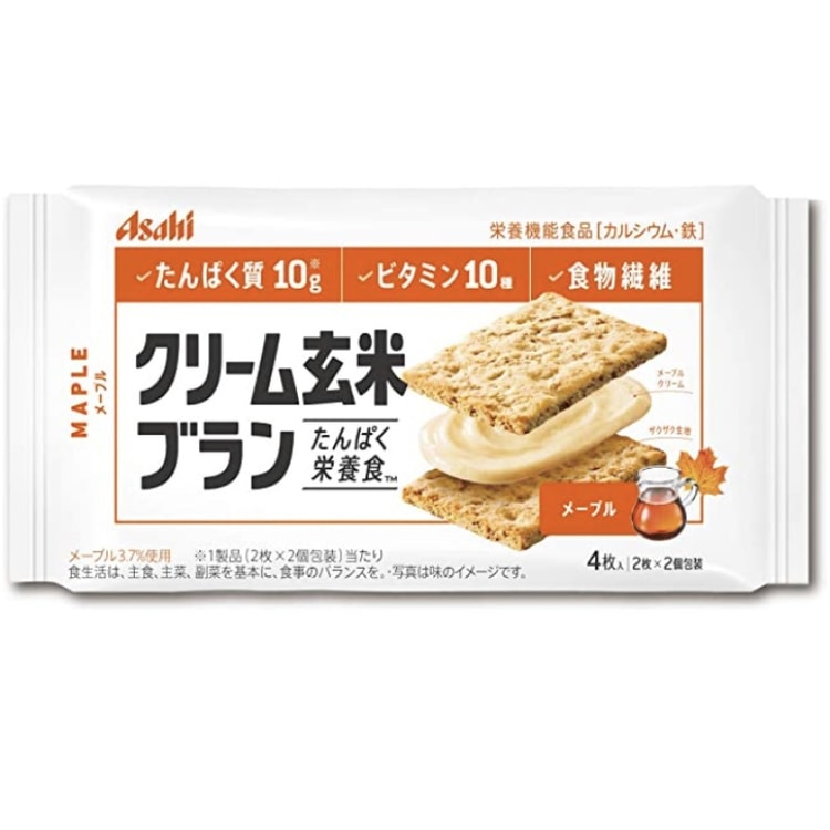 日本直邮 日本朝日asahi玄米系列夹心低卡饼干枫糖玄米72g 2枚 2袋 亚米网