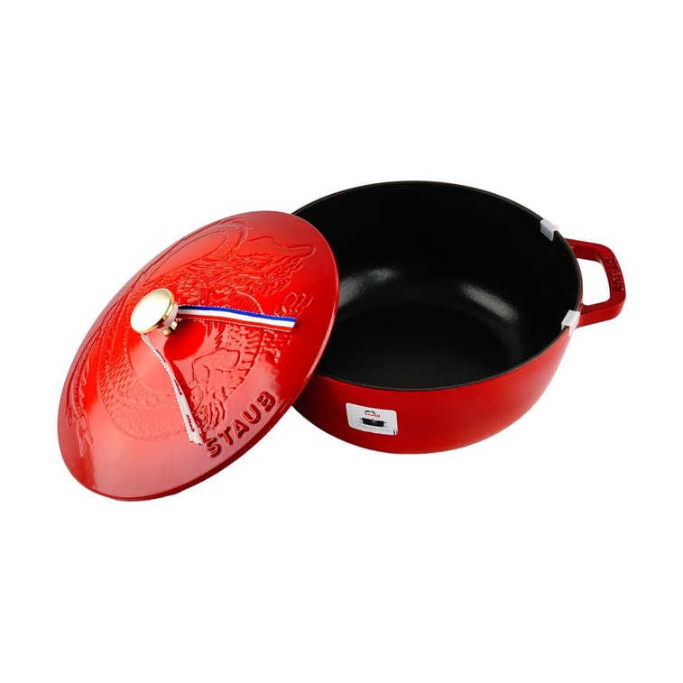 鋳鉄鍋 エッセンシャル フレンチオーブン蓋 チェリーレッド 3.75クォート 4