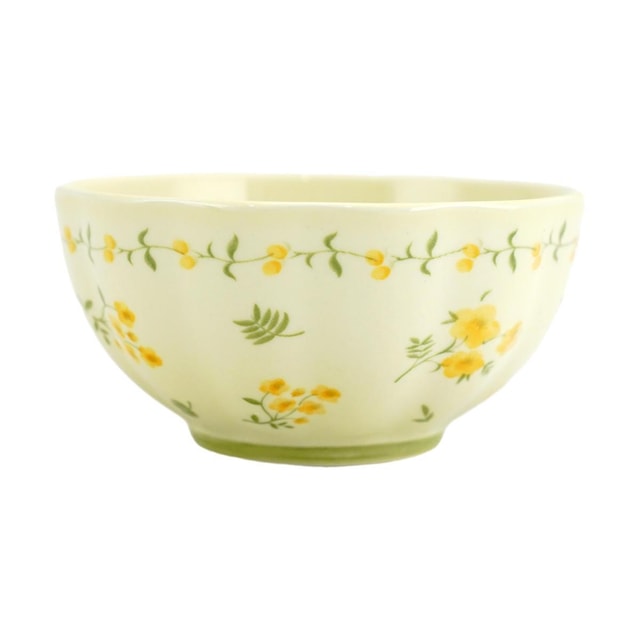 GOLDEN LION 日式田园风餐具黄釉春意萌11.4cm荷花碗12*12*6.1cm - 亚米