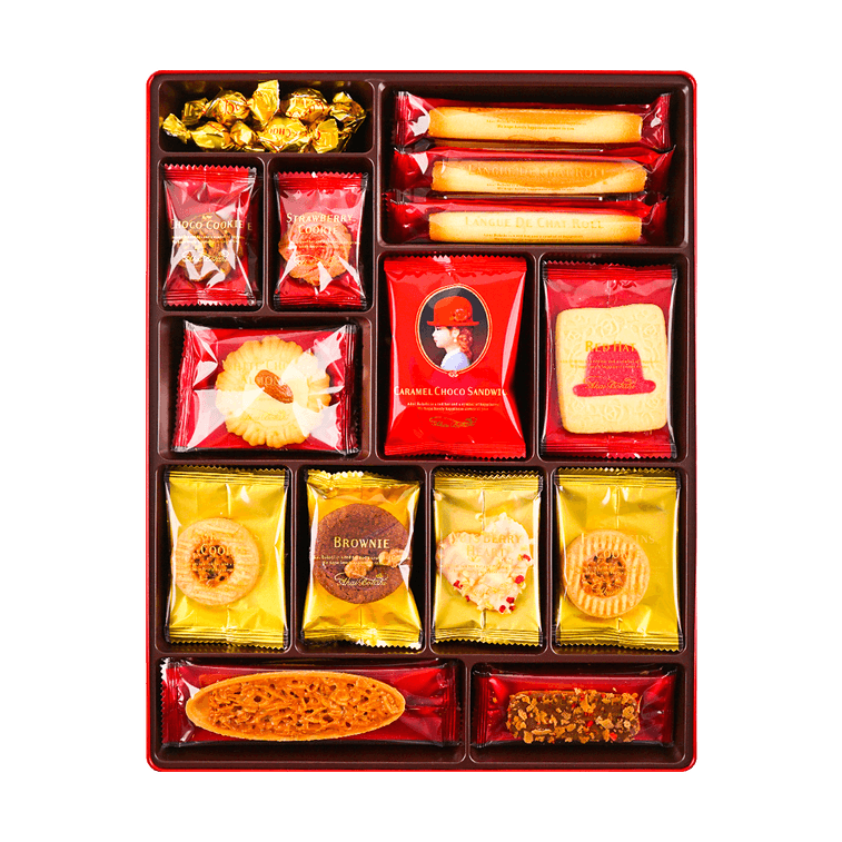 Red Holiday Assorted Cookie Gift Box - 12 Varieties, 45 Piece 12