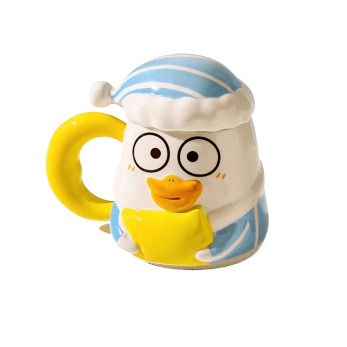 [중국 직배송] 카와시마 리틀 덕 콜라보레이션 머그컵/커피컵 - 귀엽고 스타일리시한 세라믹 물병 400ml