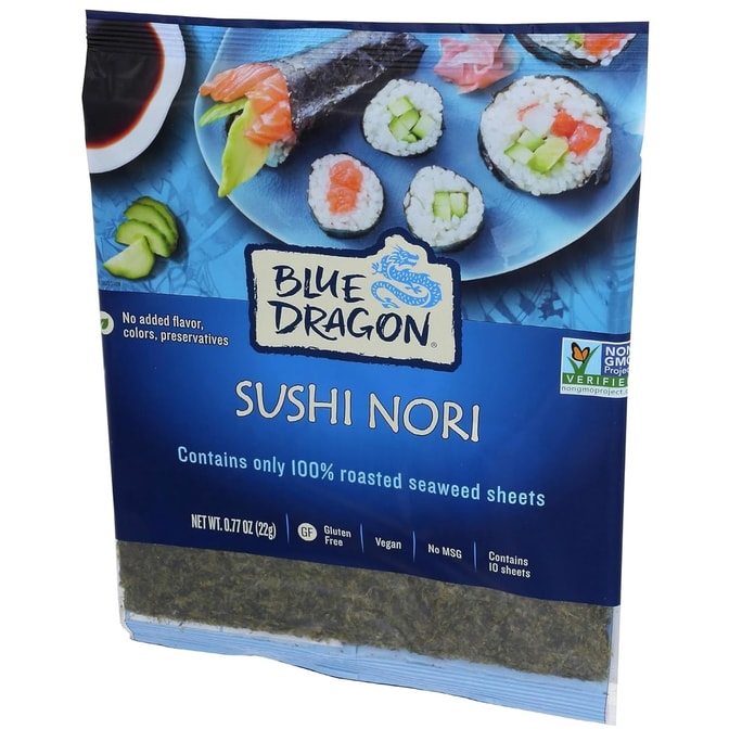 Sushi Nori 0.77 Oz 100% Roasted Seaweed Gluten Free Vegan Friendly
