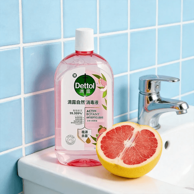 Dettol Natural Fragrance Disinfectant, Gentle Antibacterial, White Peach & Grapefruit Scent, 1L