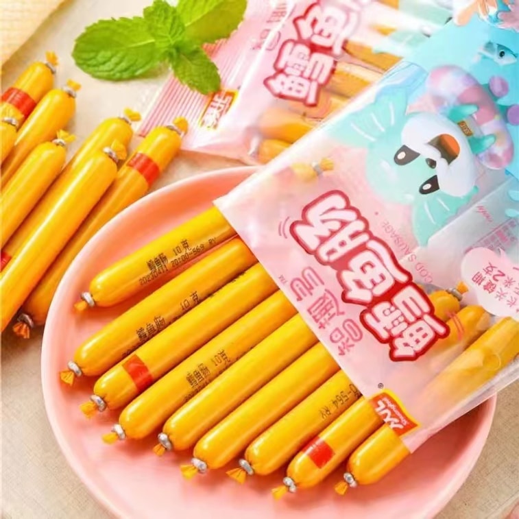 双匯智曲鱈魚肉ソーセージ 90g 9本入り 2袋 180g チーズ風味 最高級配合 タラ肉90% ダブルDHA 5