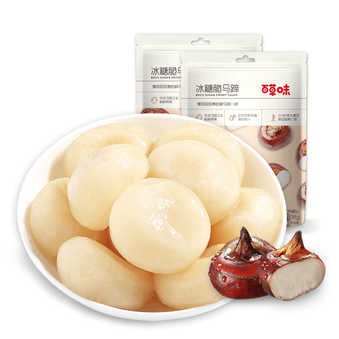 【中国直邮】 百草味 【冰糖脆马蹄108gx2袋】健康蔬菜即食果蔬荸荠 蔬果干零食