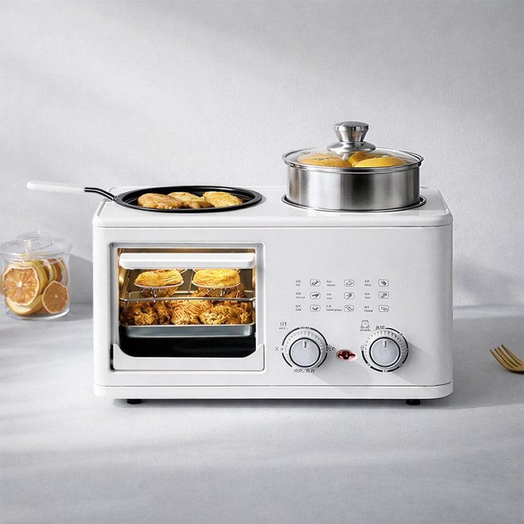 元谷 懶人早餐神器 四合一多功能早餐機 多士爐煎蛋一體 8