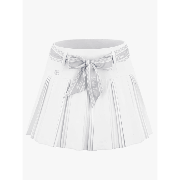 Scarf Set Pleated Skirt-White White / S
