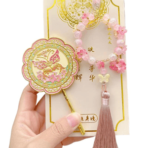 Fugui Cherry Blossom Pendant + Fugui Mirror 28cm*1 Set.