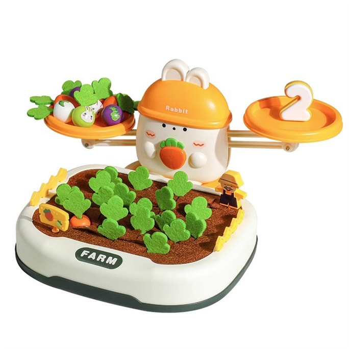 Children's Puzzle Early Learning Pulling Carrot Digital Scales Toys Color Cognition 2 in 1