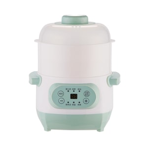  110V US Plug for Dorms & Apartments, Water Bath Electric Stew Pot, Jingya Home Fully Automatic Intelligent, 1L Small Capacity with Steamer, Rice & Soup Cooker for Students & Renters, Baby Food & Bird'