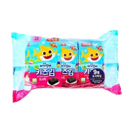 韩国KWANGCHEONKIM BABY SHARK 儿童海苔 即食紫菜 9包入 36g