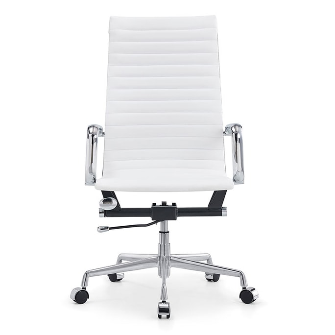 [Ready stock in the United States] LUXMOD light luxury computer chair white + silver gray chair body xi leather single s