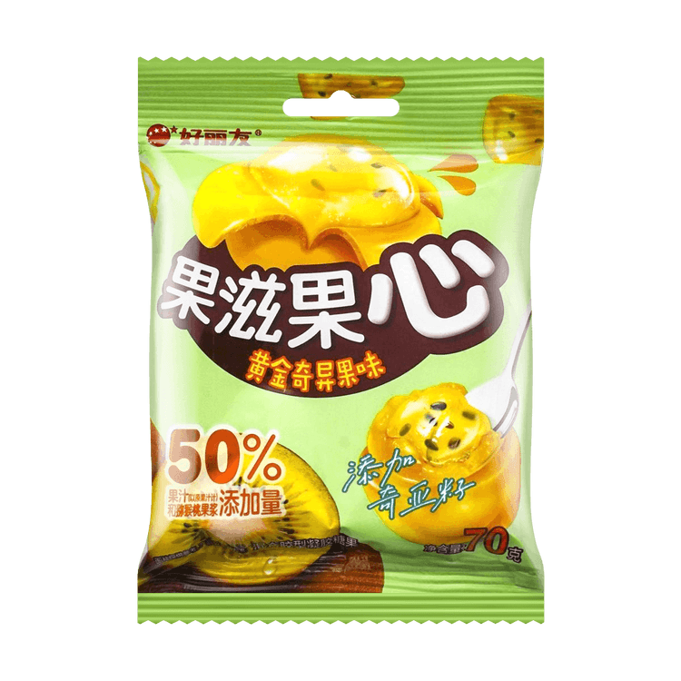 ORION.CN 6Packs ORION Fruit Jelly Gummy Candy Gold Kiwi &Grape