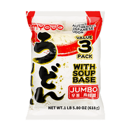 MYOJO JUMBO UDON W/SOUP 3P  1LB5.8 OZ