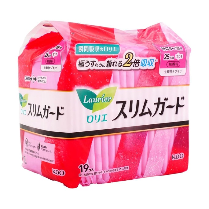Laurier Slim Guard Heavy Flow Unscented Feminine Period Pads with Wings, Size3 / 250mm, 19ct