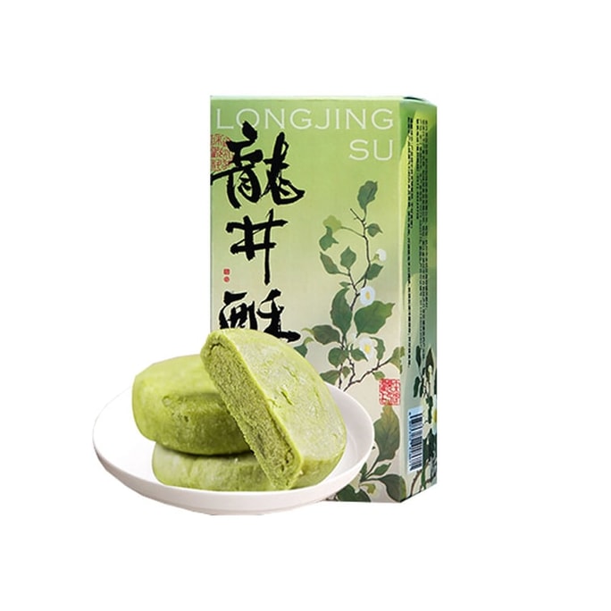 【中国直邮】 知味观 龙井茶酥茶饼 绿茶传统糕点心 中秋月饼 龙井茶酥-绿茶味120g(30g*4只装)