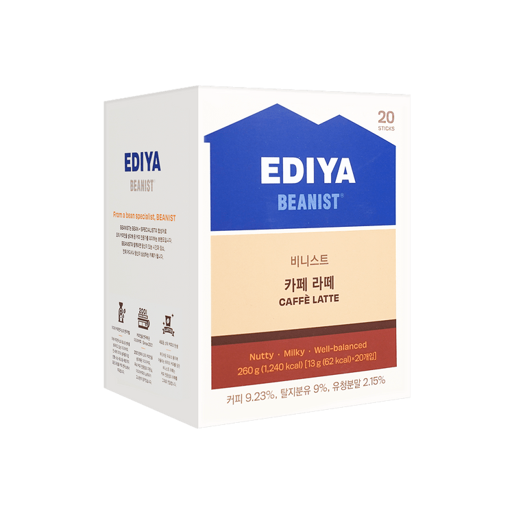 EDIYA Caffe Latte - Instant Coffee, 20 Sticks* 0.45oz