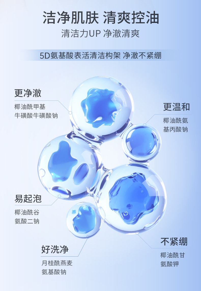 凌博士 全分子量玻尿酸清洁控油氨基酸洗面奶100ml