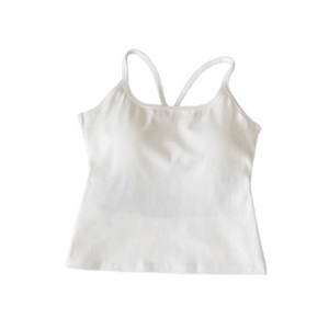 Sweet and spicy sexy cross backless small halter beauty back with bra pads one size white 1pc