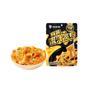 【中国直送】周黒雅胡麻醤幅広米麺 248g/袋 インスタントで食べやすいポテト麺 四川麺 火鍋麺 酸辣麺【胡麻醤たっぷり、麺一本一本に醤油が絡む】【本格限定黒ダック味、噛めば噛むほど麺の香りが増す】
