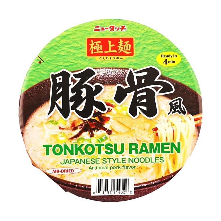 New Touch Tonkotsu Ramen -Japanese Style Noodles, Artificial Pork Flavor, 3.49 oz 【Ready in 4min】 3