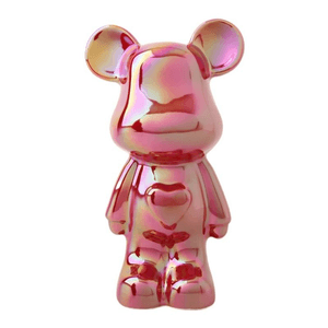 Beihanmei Light Luxury Violent Bear Ornament Jingdezhen Ceramic Violent Bear (Colorful Red) 28 * 16 * 12cm