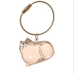 Transparent Cute Cat Hair Storage Pendant Key Ring Commemorate Collect Cat  Hair -Style A - 1 Pc