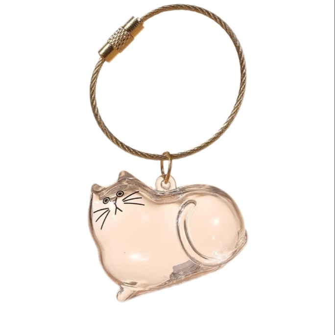 Transparent Cute Cat Hair Storage Pendant Key Ring Commemorate Collect Cat  Hair -Style A - 1 Pc