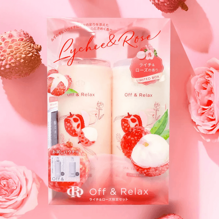 OFF&RELAX Spa Shampoo + Treatment Set, 15.55 fl oz.*2【Lychee