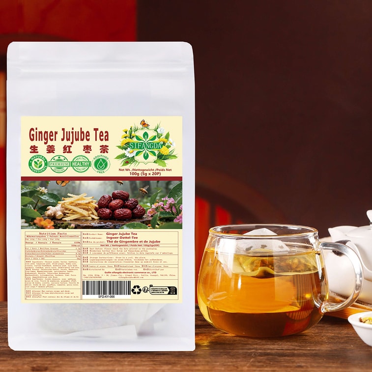 【Canada Direct Mail】 Sifan Da Ginger Jujube Tea 100g (5g×20P) For Coldness, Blood Stasis, Warmth, Soothing, Home Brewing, Health Tea, Warm Body Health Tea, Cold Hands and Feet Regular Warm Conditioning Women's Health Tea Bags. 9