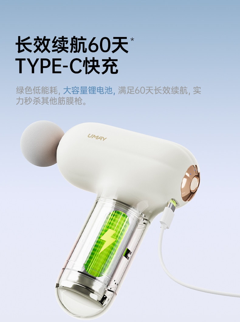 【中国直邮】 佑美 迷你筋膜枪肌肉按摩器男士女生多功能按摩枪颈膜枪静音专业级 象牙白 1个