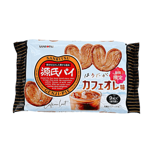 日本SANRITSU三立 源氏派蝴蝶酥 咖啡欧蕾味 63g【期間限定】【酥脆浓郁】