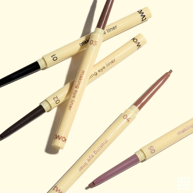 韩国TWOEDIT 纤细眼线笔 2mm超细笔头 12h不晕防水防油防汗 #03 Under Brown 米棕色【LUNA定制推荐】