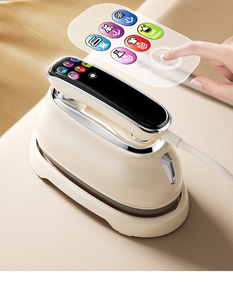 【中國直郵】 晶雅家 美規 110V 智慧六檔手持蒸氣熨燙機 便攜式掛燙機 LCD 顯示器 快速除皺 學生旅行租屋專用 白色 一台裝