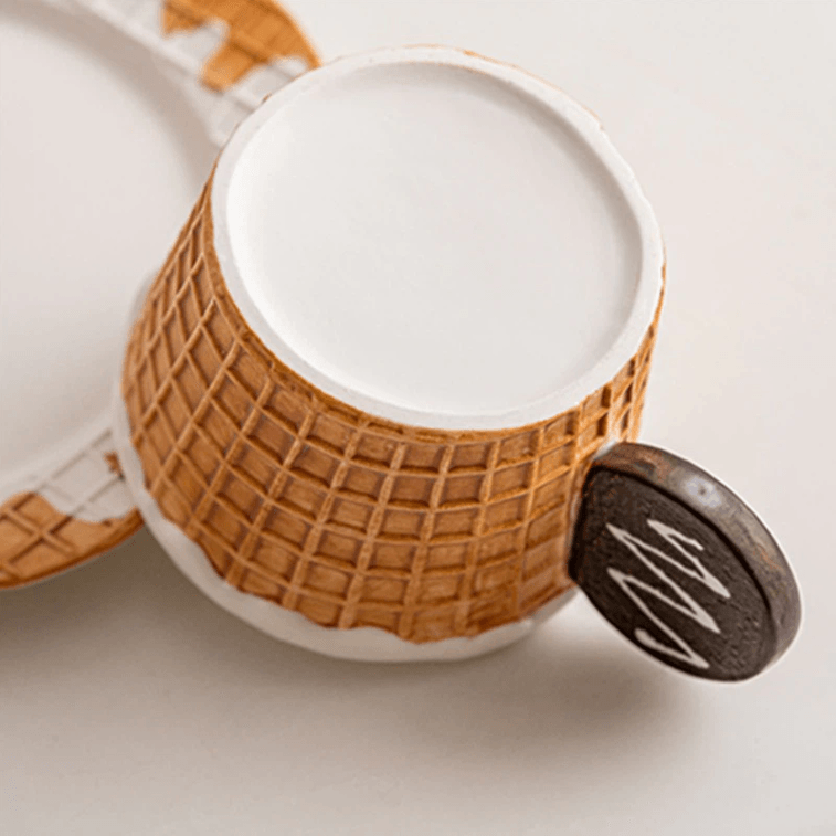 【中國直郵】PEAULEY 手作創意咖啡杯+托盤套裝D 1 份 4