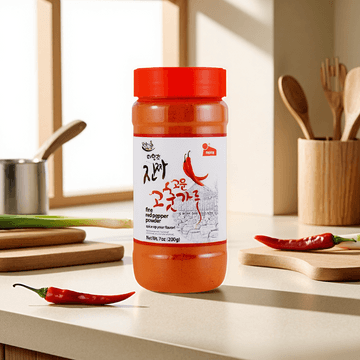 Fine Red Pepper Powder-Gochugaru , Hot Chili Pepper Powder, 7oz 【For Kimchi, Soup and BBQ】