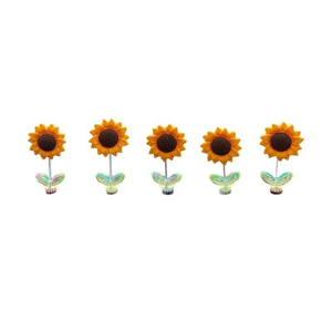 Cute Shaking Sunflower Car Ornament Healing Fresh Flower Rearview Mirror Decoration Swinging 5 Pieces * 1 Piece