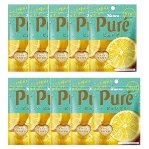 【日本直郵】KANRO甘樂 Pure果肉汁軟糖檸檬口味56g*10包【超值組合】