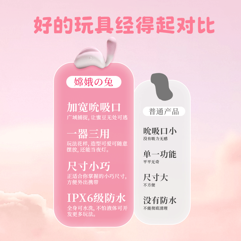 【首发特惠赠送润滑液】 LOVETIDE爱潮 嫦娥の兔女用吮吸入体跳蛋女生情趣调情玩具自慰器 1件 10