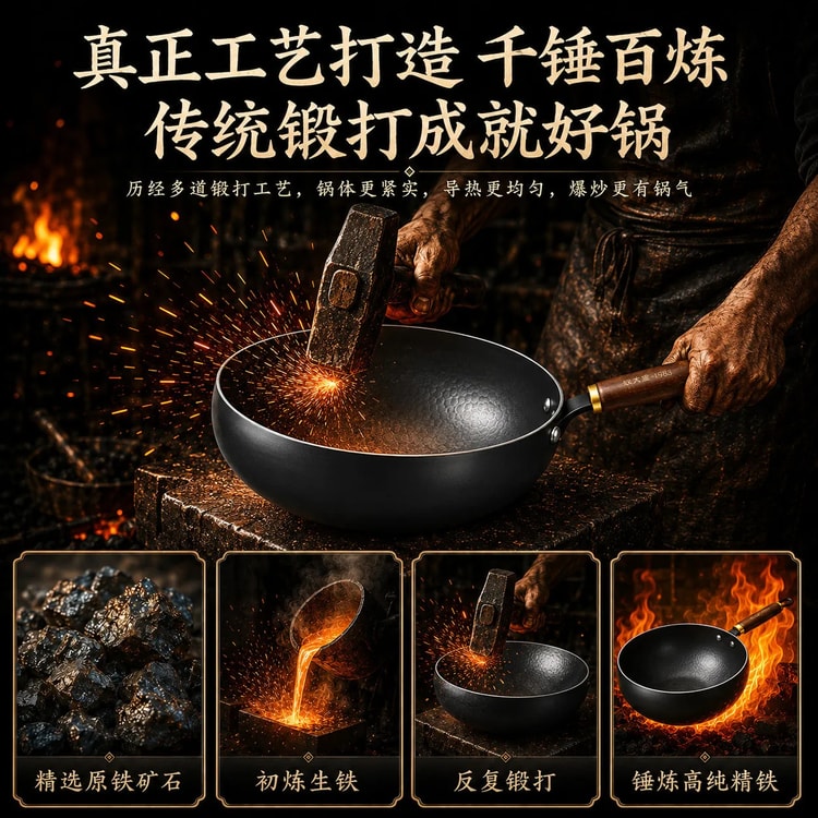 中国直送】Chui Da Huang 新スタイル大型中華鍋/炒め鍋、家庭用中華鍋