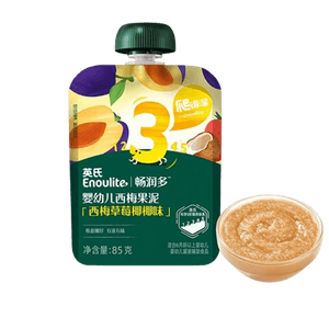 Baby Fruit Puree Snack For Infants, No Additives, Prune And Apple Puree For Kids Over 1 Year Old, Helps With Constipation, Prune Strawberry Coconut Flavor 85g*1 pack