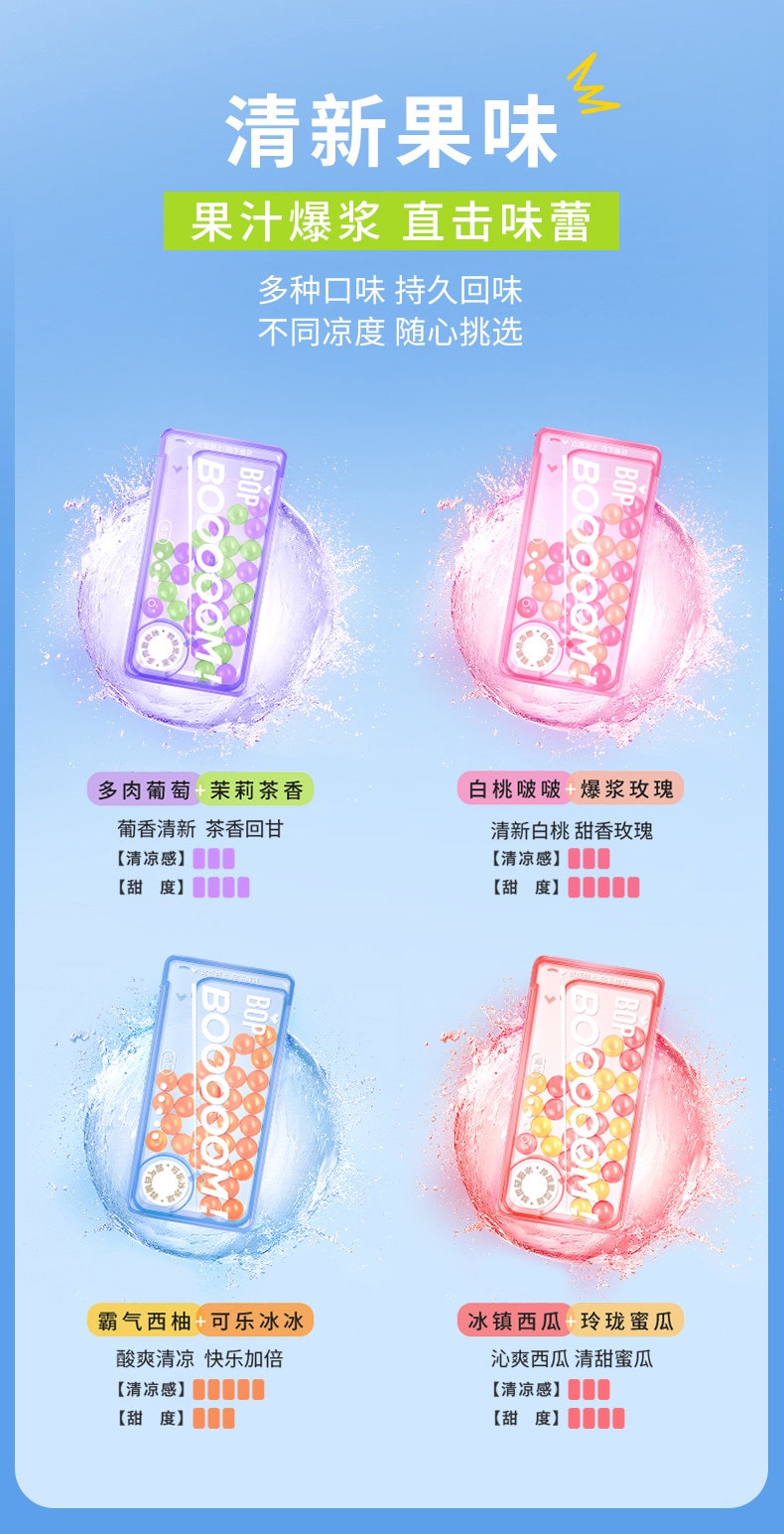BOP Oral Care 口香爆珠清新口气糖丸接吻神器    西瓜蜜瓜30粒
