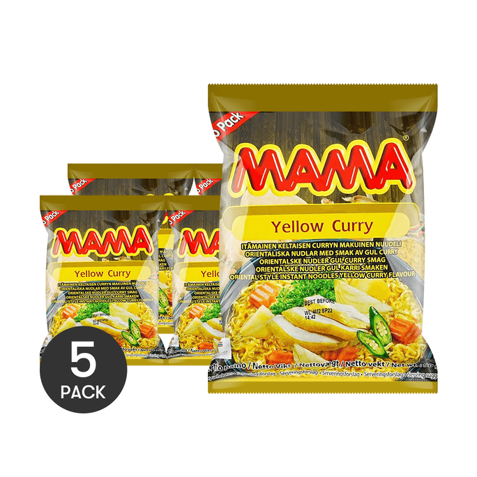 Instant Noodle Yellow Curry 3.17 oz*5【5 Packs】