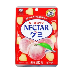 日本 FUJIYA不二家 30%白桃果汁 軟心QQ糖 48g