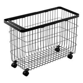 Rolling Wire Basket (14.8 H) - Steel Black 1 piece