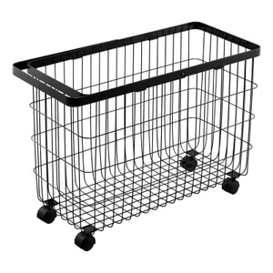 Rolling Wire Basket (14.8 H) - Steel Black 1 piece