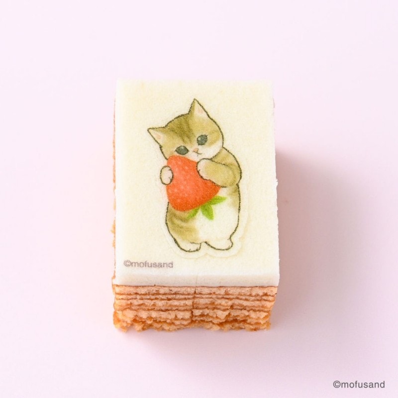 【日本直邮】 日本 KATANUKIYA mofusand联名 草莓小猫立体年轮蛋糕 草莓味 1个装