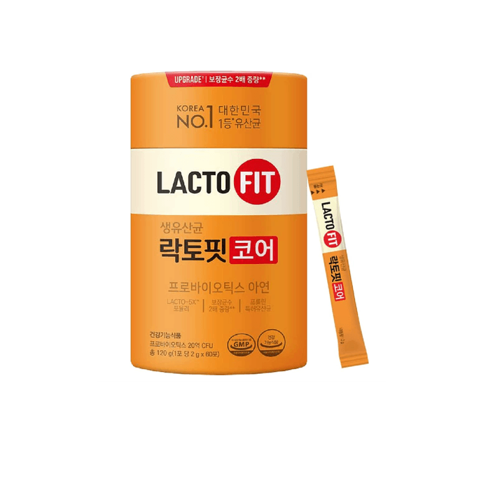 LACTO FIT Korea's No.1 Probiotics CORE 1st Grade Lactobacillus From Korea 60 Sticks (120g)