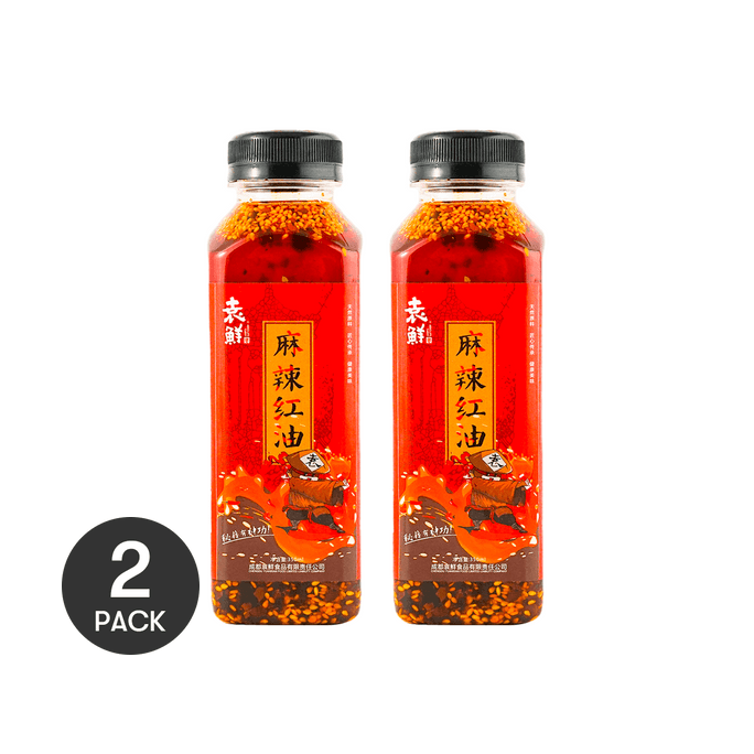 Sichuan Hot Pepper Sauce - with Sesame Seeds, 11.83fl oz *2【2 Packs】