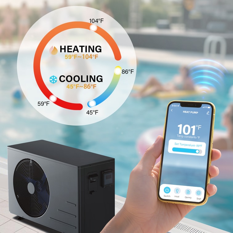 Above Ground Pool 30000 Btu Swimming Pool Heater For Pools Up To 12000 Gallons, Wifi Control Electirc Pool Heater 3